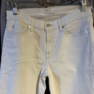 998 - 7 For All Mankind Snake Skin Textured Denim Jeans
